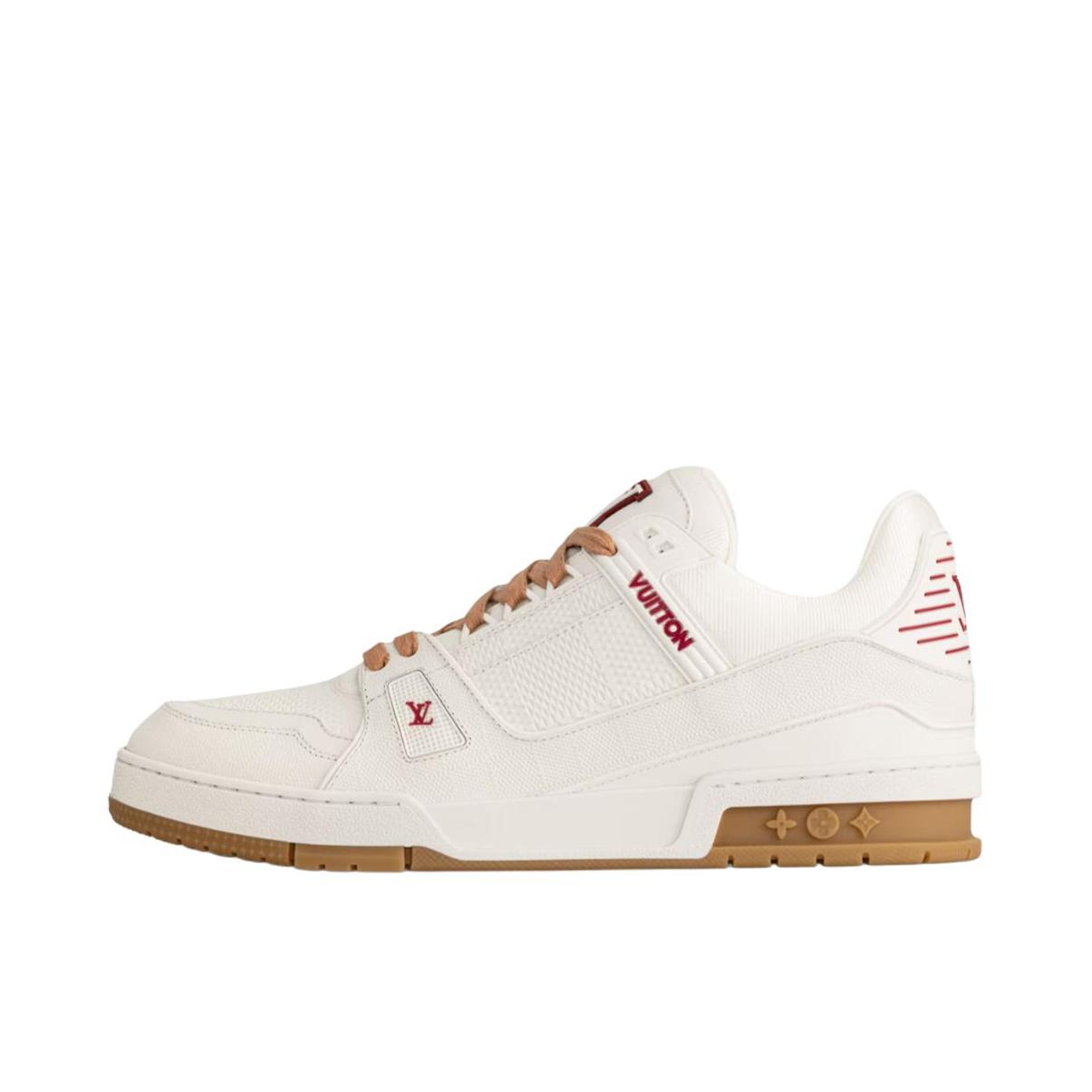 推荐商品：Louis Vuitton Trainer系列 时尚 牛皮 圆头 防滑 轻便 板鞋 白色/红色/棕色
