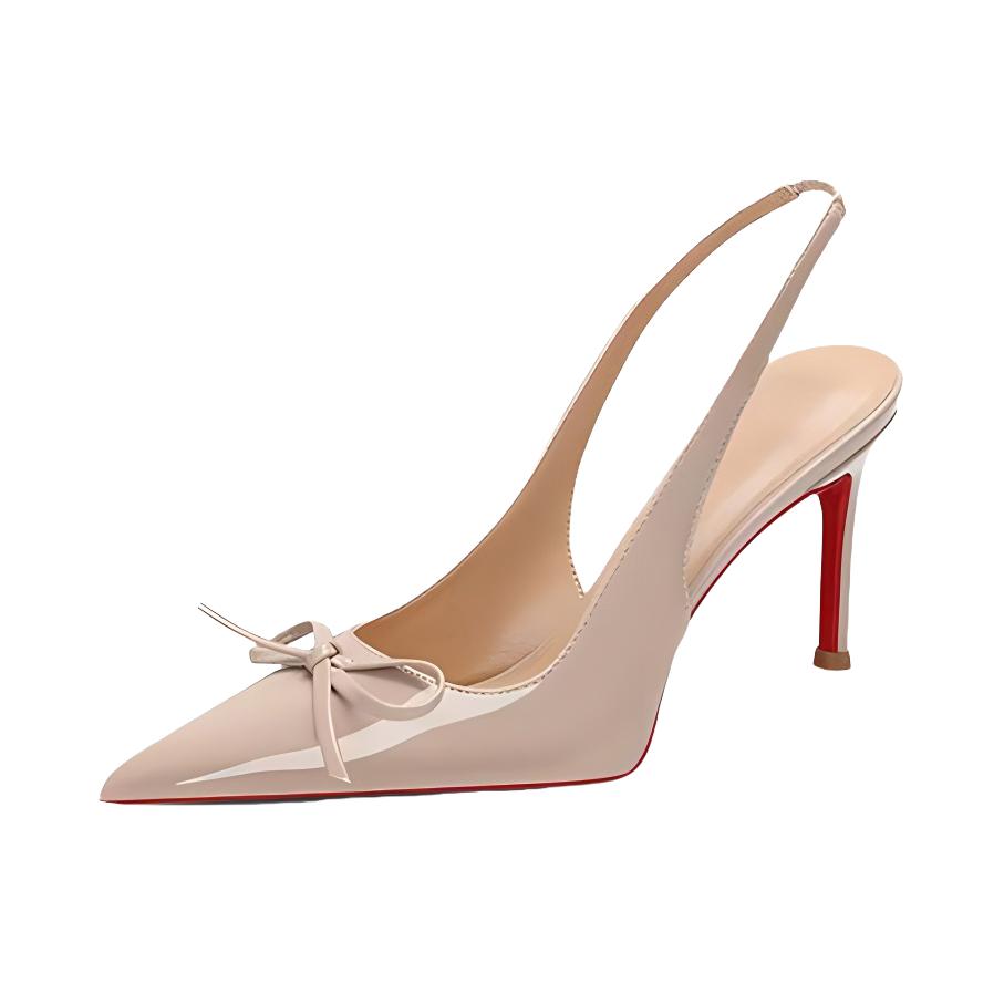 推荐商品：UMEK 高跟鞋 优雅蝴蝶结法式轻奢 UM-18253 跟高7cm/裸色