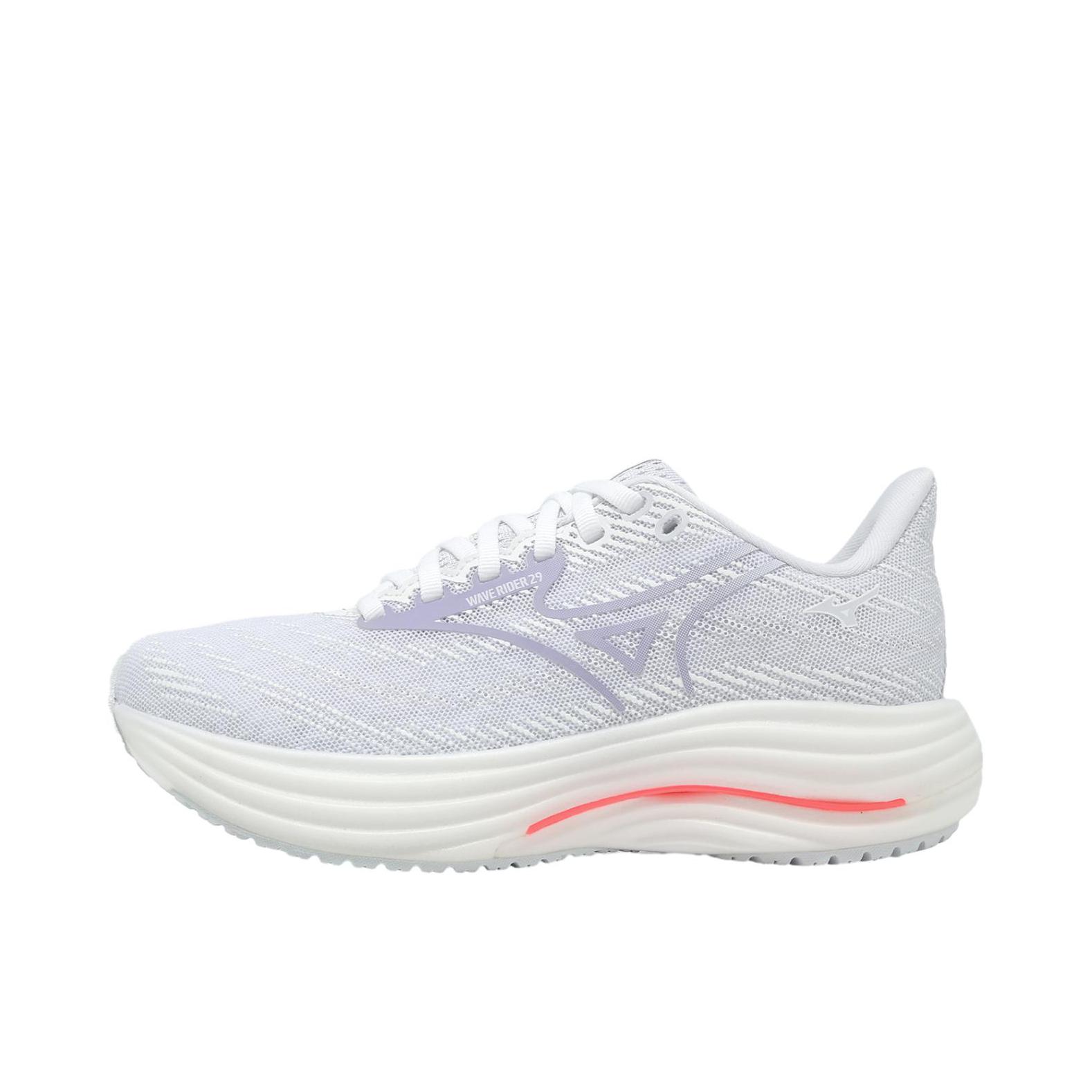 推荐商品：Mizuno/美津浓 WAVE RIDER 29 跑鞋 透气缓震舒适支撑回弹轻便贴合 蓝色/白色 
