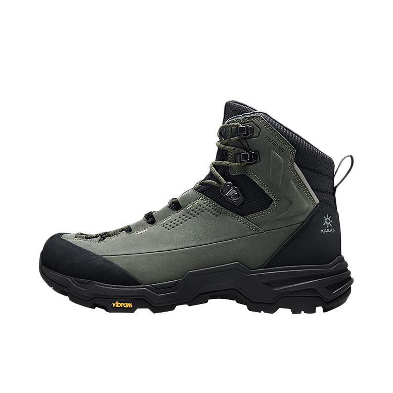 推荐商品：Kailas/凯乐石  N53-2 FLT MID  防滑耐磨 加绒透气 防水 舒适百搭 徒步鞋 登山鞋 雪地靴 深苔绿/黑色 