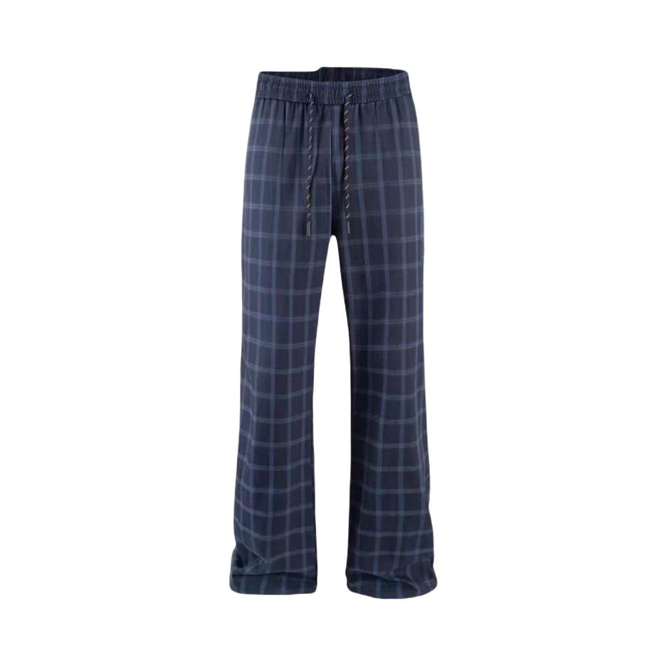 推荐商品：Chisportate 条纹格子阔腿通勤垂感直筒微喇休闲长裤 AP3-A172 蓝