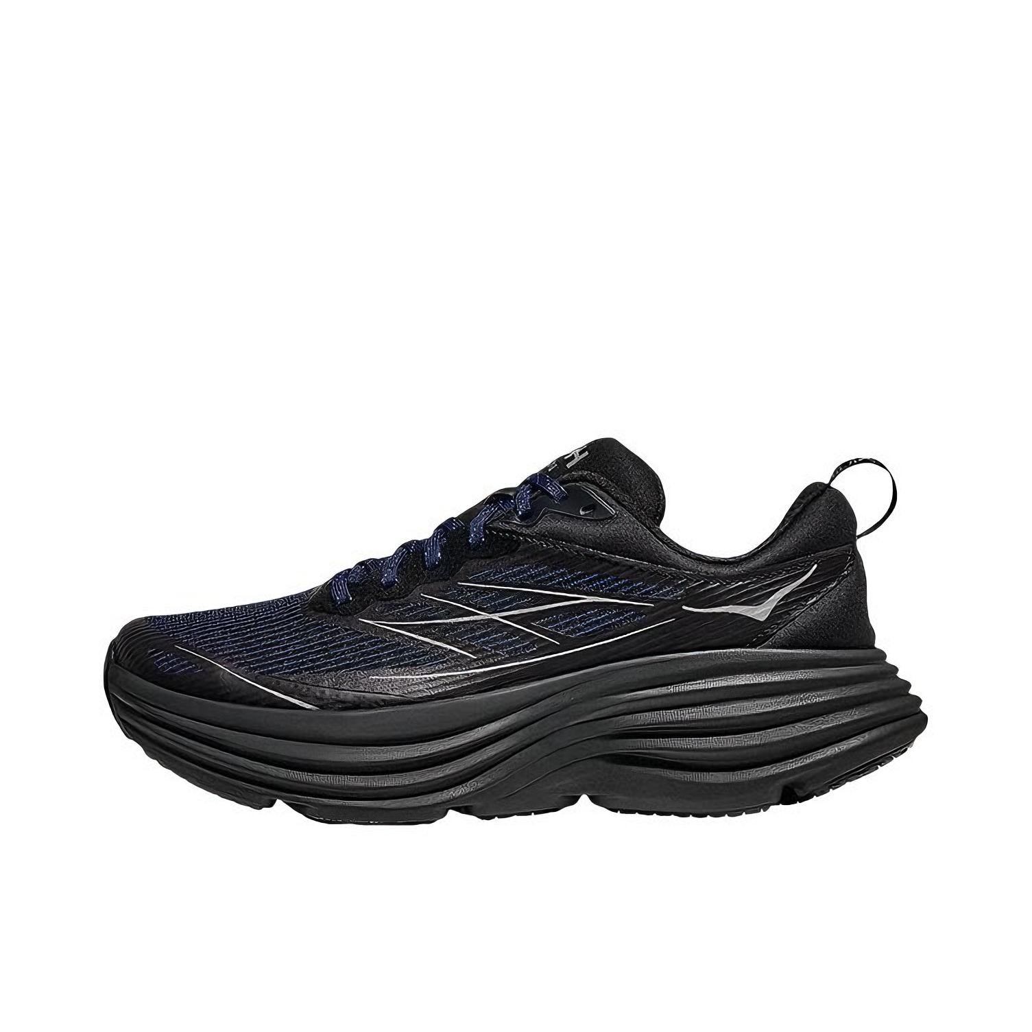 推荐商品：HOKA ONE ONE Bondi 8 邦代8 防滑耐磨 舒适轻便 网面透气 休闲百搭 缓震 跑鞋 午夜蓝/黑色 