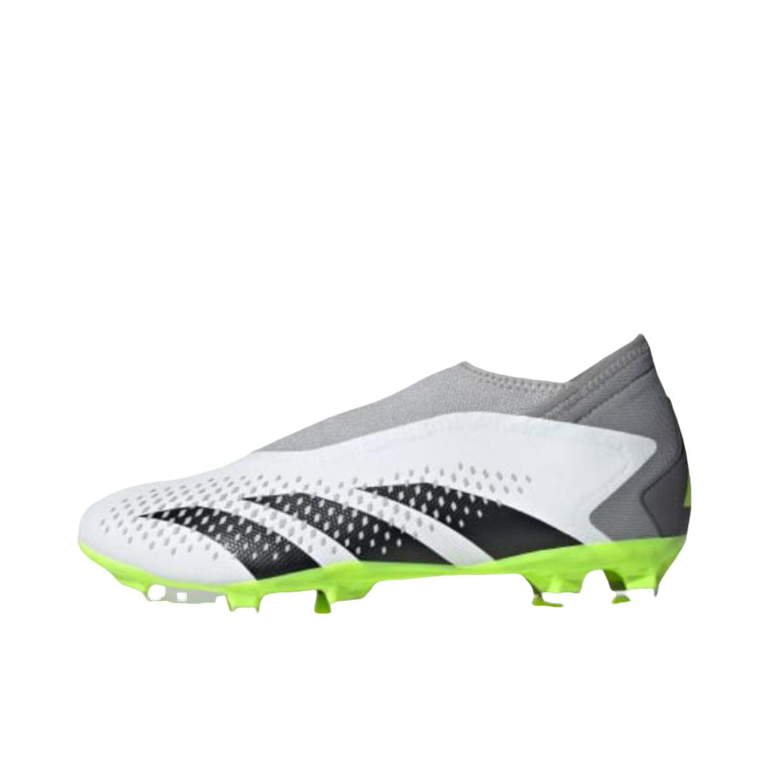 推荐商品：adidas Predator Accuracy.3 FG 中端 胶质长钉 硬天然草场 织物 包裹性 足球鞋 白色/灰绿色