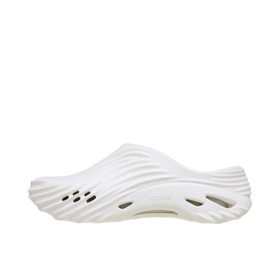推荐商品：Crocs/卡骆驰 Echo Wave 旋风波波 百搭 防磨 外穿 包头 套脚厚底 中跟 软底 拖鞋 白色 