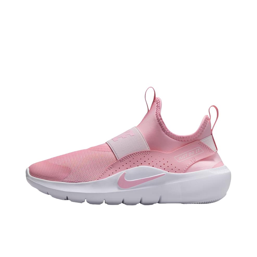 推荐商品：Nike Flex Runner 4 跑鞋 一脚蹬易穿脱贴合训练支撑 大童/粉色