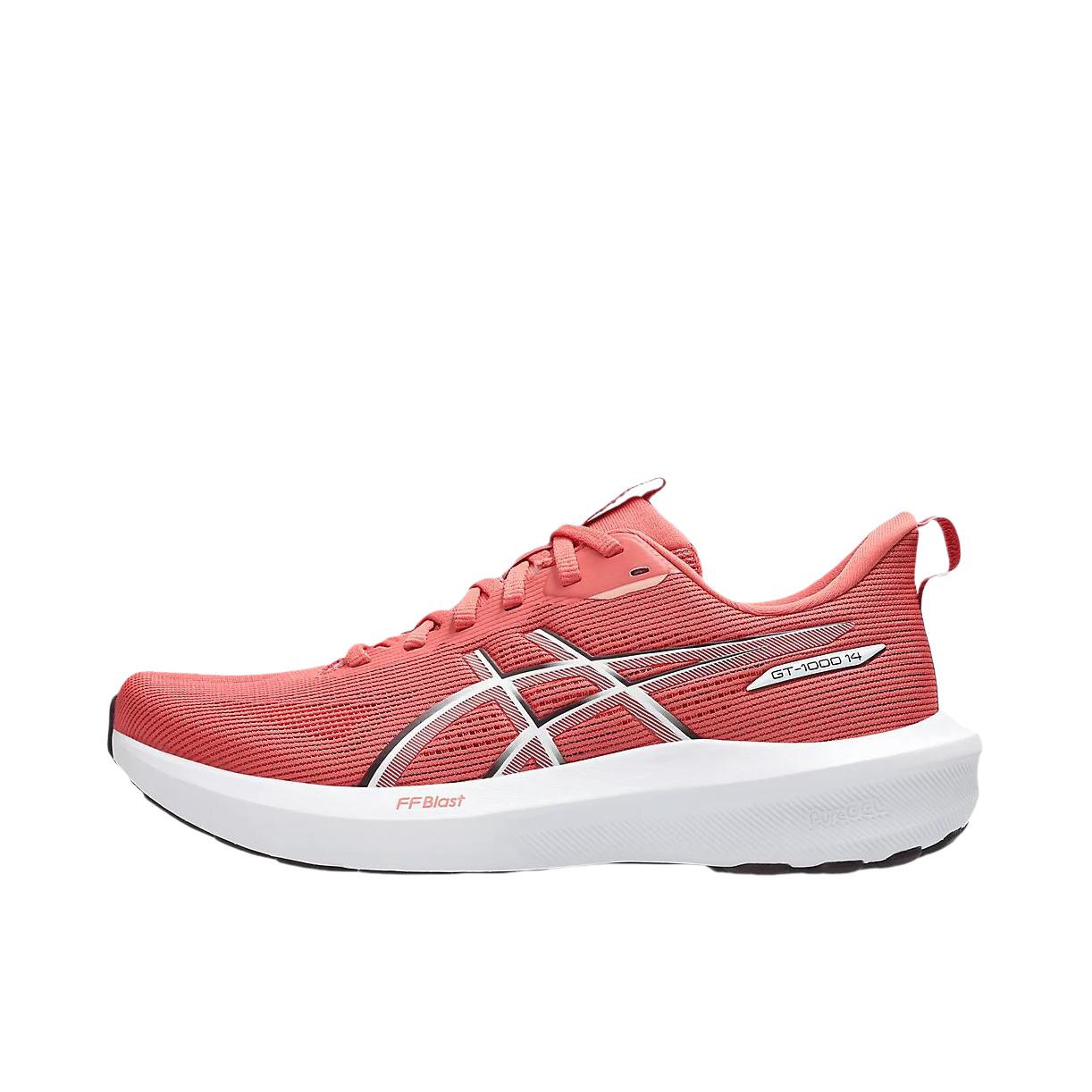 推荐商品：Asics/亚瑟士 GT-1000 14 跑鞋 稳定足弓支撑透气马拉松回弹网布缓震轻便防水圆头贴合 深粉红