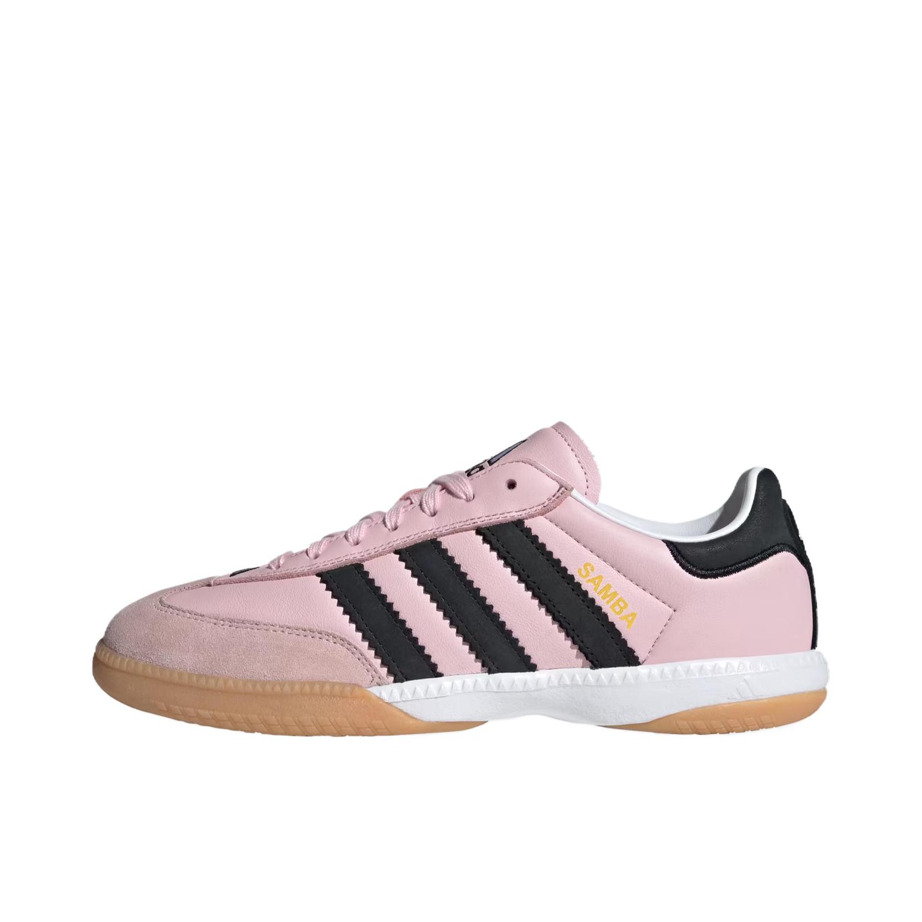 推荐商品：adidas Originals SAMBA MN T头鞋 德训鞋 板鞋 防滑耐磨低帮圆头系带薄底 粉色