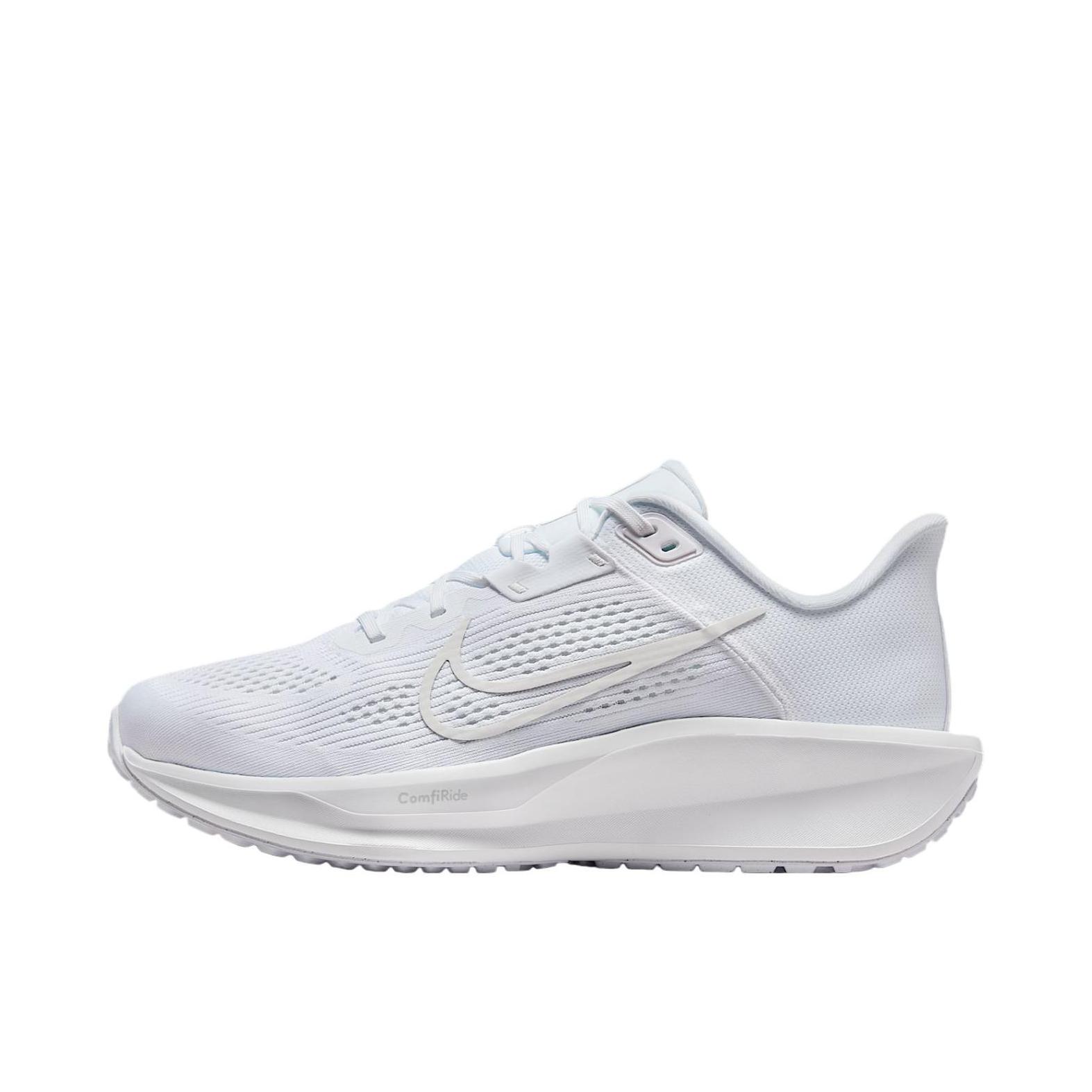 推荐商品：Nike QUEST 6 跑鞋 户外训练健身网面缓震支撑回弹运动轻便泡绵抓地耐用厚实 纯白色