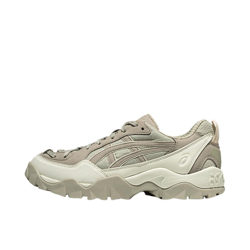 推荐商品：Asics/亚瑟士 GEL-PICKAX 运动休闲鞋 情侣复古厚底缓震 灰色/绿色