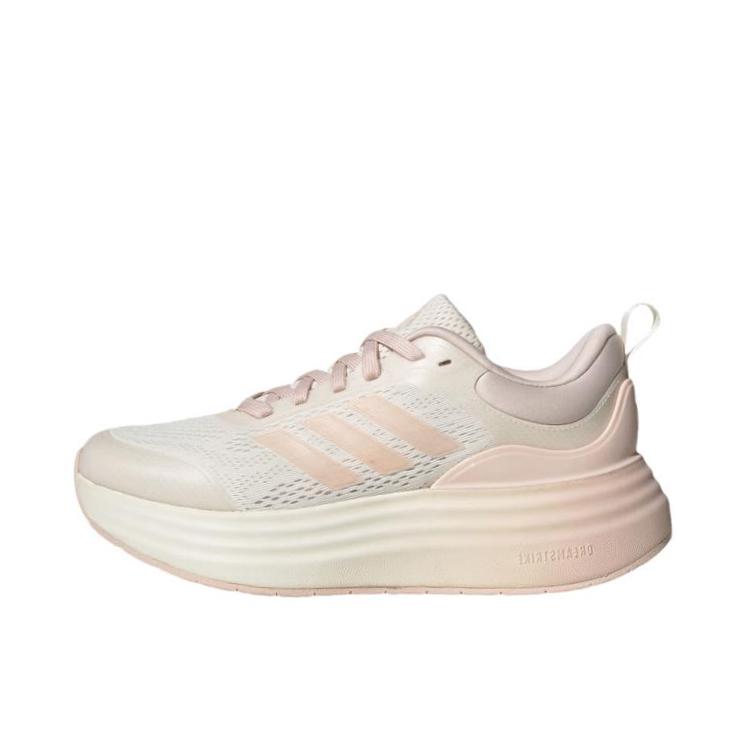 推荐商品：adidas NORA SHELL 跑鞋 休闲跑步轻运动包裹性缓震增高 女款/粉白色/奇妙白色