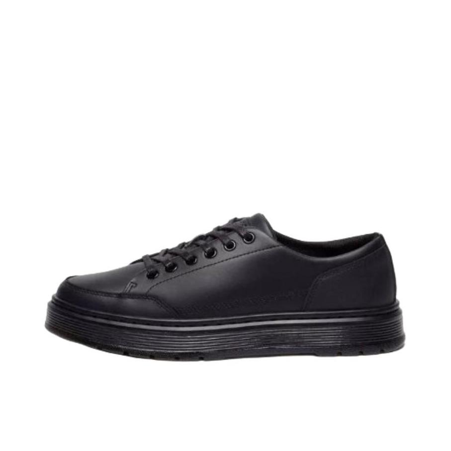 推荐商品：Dr. Martens Brookline 运动休闲鞋 帆布系带圆头低帮 纯黑色