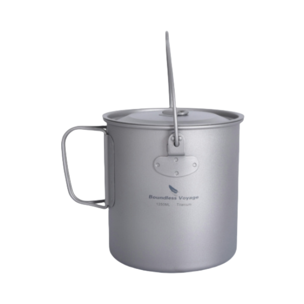 推荐商品：BOUNDLESS VOYAGE/必唯 纯钛 便携 露营 户外烧水壶 TI3042D