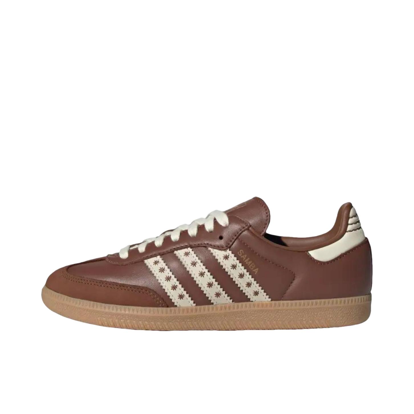 推荐商品：adidas Originals Samba OG T头鞋 板鞋 经典复古舒适百搭耐磨合成革圆头薄底贴合 亮棕色/白色 