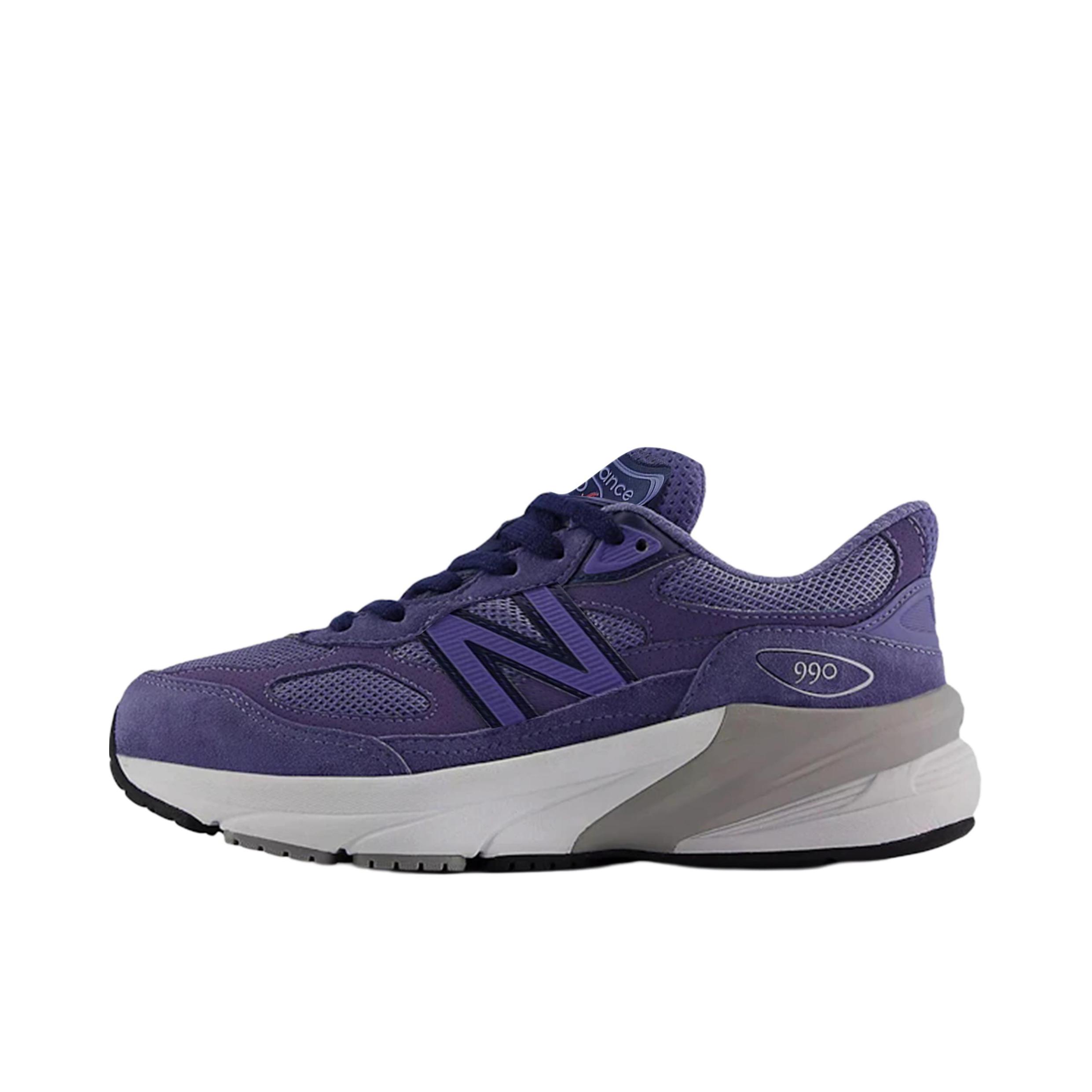 推荐商品：New Balance 990 V6 运动鞋儿童 防滑减震透气 M宽/大童/海军紫 
