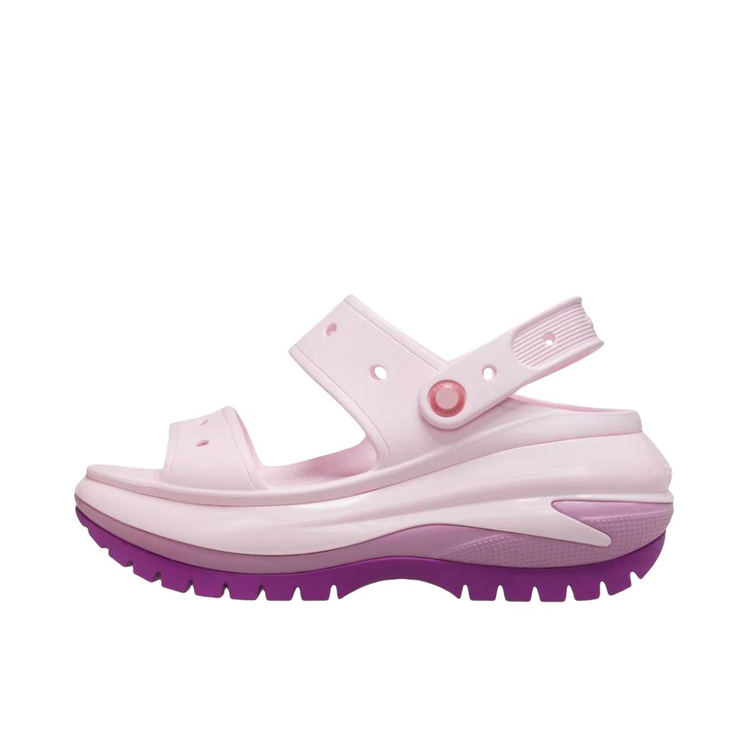 推荐商品：Crocs/卡骆驰 Classic Mega Crush 经典光轮 减震轻便 防滑耐磨 舒适百搭 增高 包头 外穿户外 沙滩 厚底鞋 207989 粉色