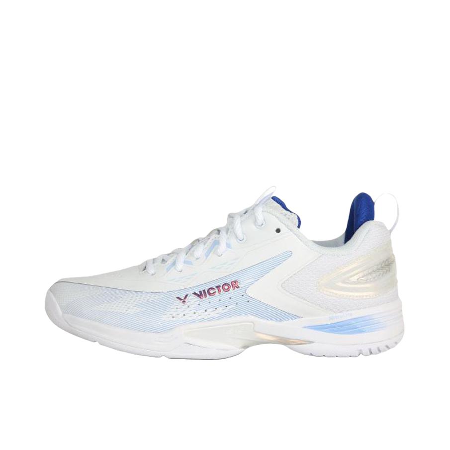 推荐商品：VICTOR/威克多 全面类A970CADV 羽毛球鞋 运动减震耐磨防滑专业 白色/蓝色