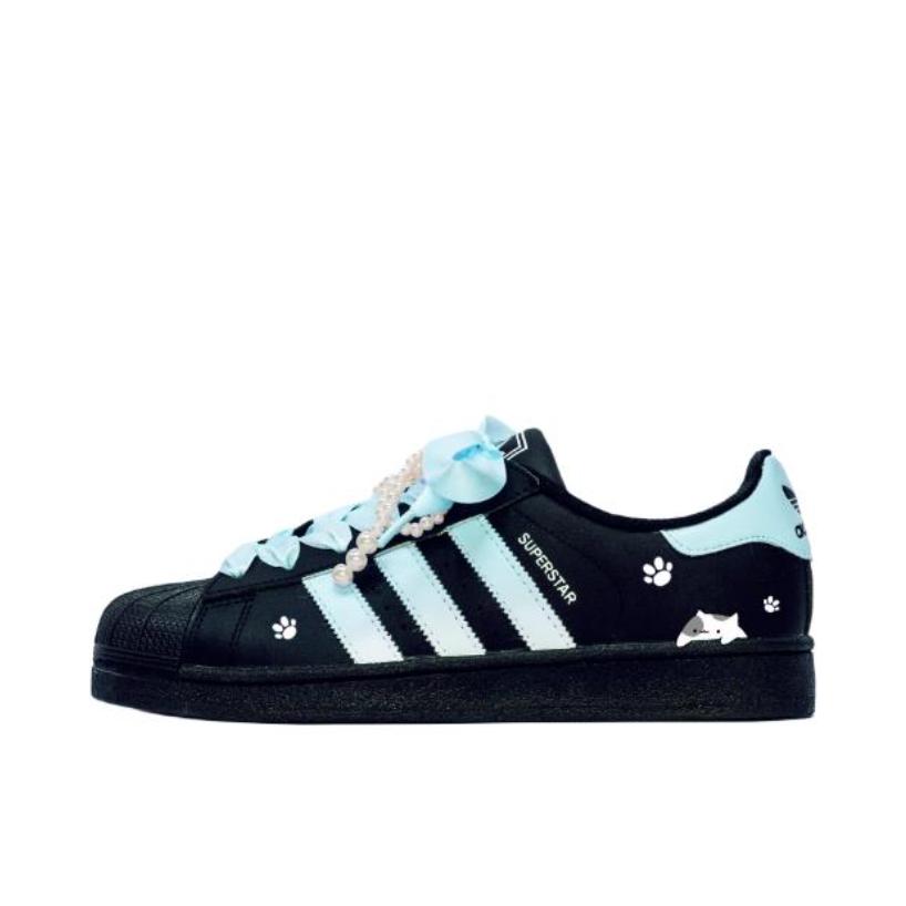 推荐商品：【定制球鞋】 adidas Originals Superstar 板鞋 防踢减震防滑耐磨百搭潮流时尚合成革贝壳头 海盐咪咪