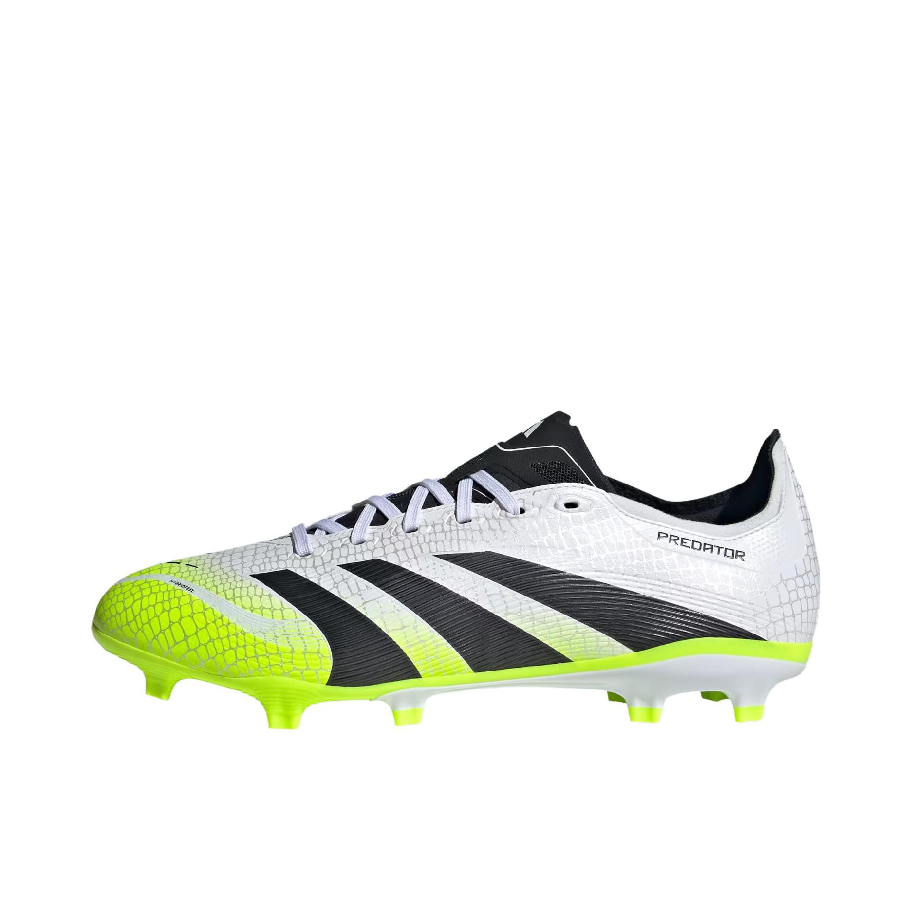 推荐商品：adidas Predator League FG/MG 足球鞋 中端短钉胶质百搭防滑耐磨低帮支撑 白色/黄色