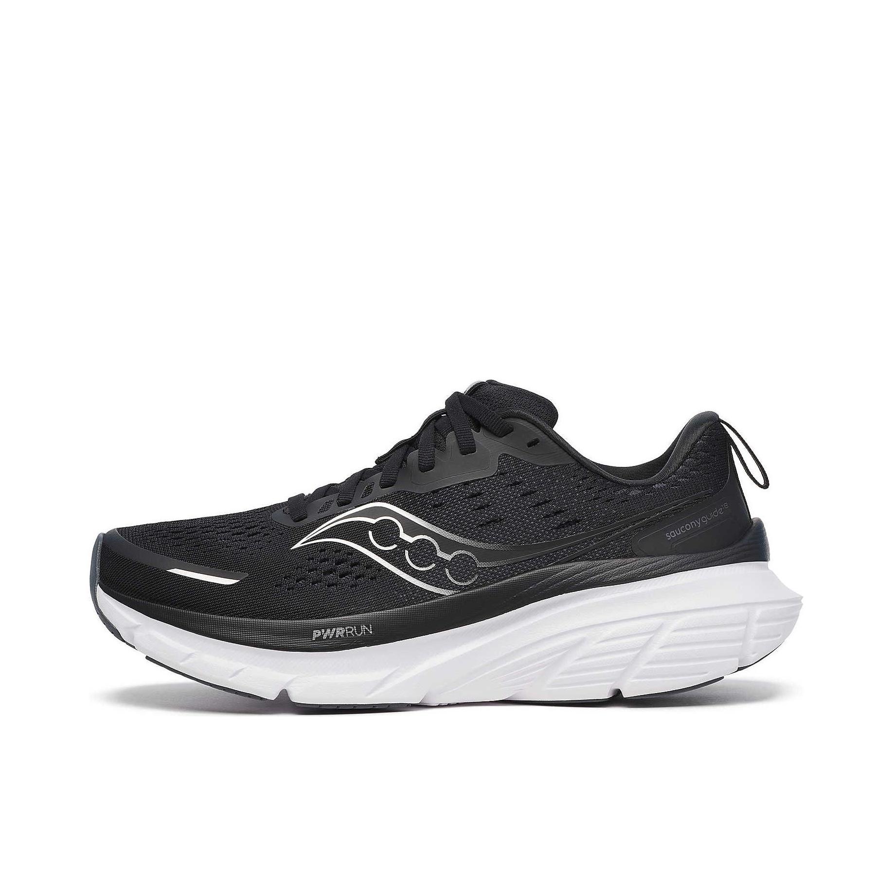 推荐商品：Saucony/索康尼 Guide 向导 18 防滑耐磨 减震透气 稳定支撑 低帮 舒适百搭 跑鞋 宽版/黑色