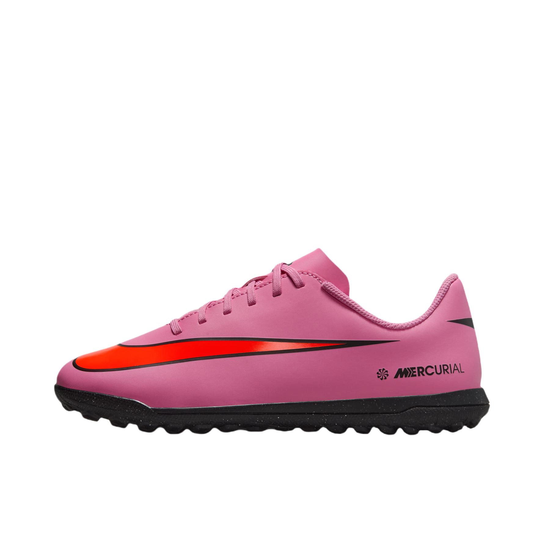 推荐商品：Nike Mercurial Vapor 16 Club TF 低端 胶质碎钉 人造草地 防滑耐磨 足球鞋 大童/神秘火烈鸟红/黑色/鲜橙红