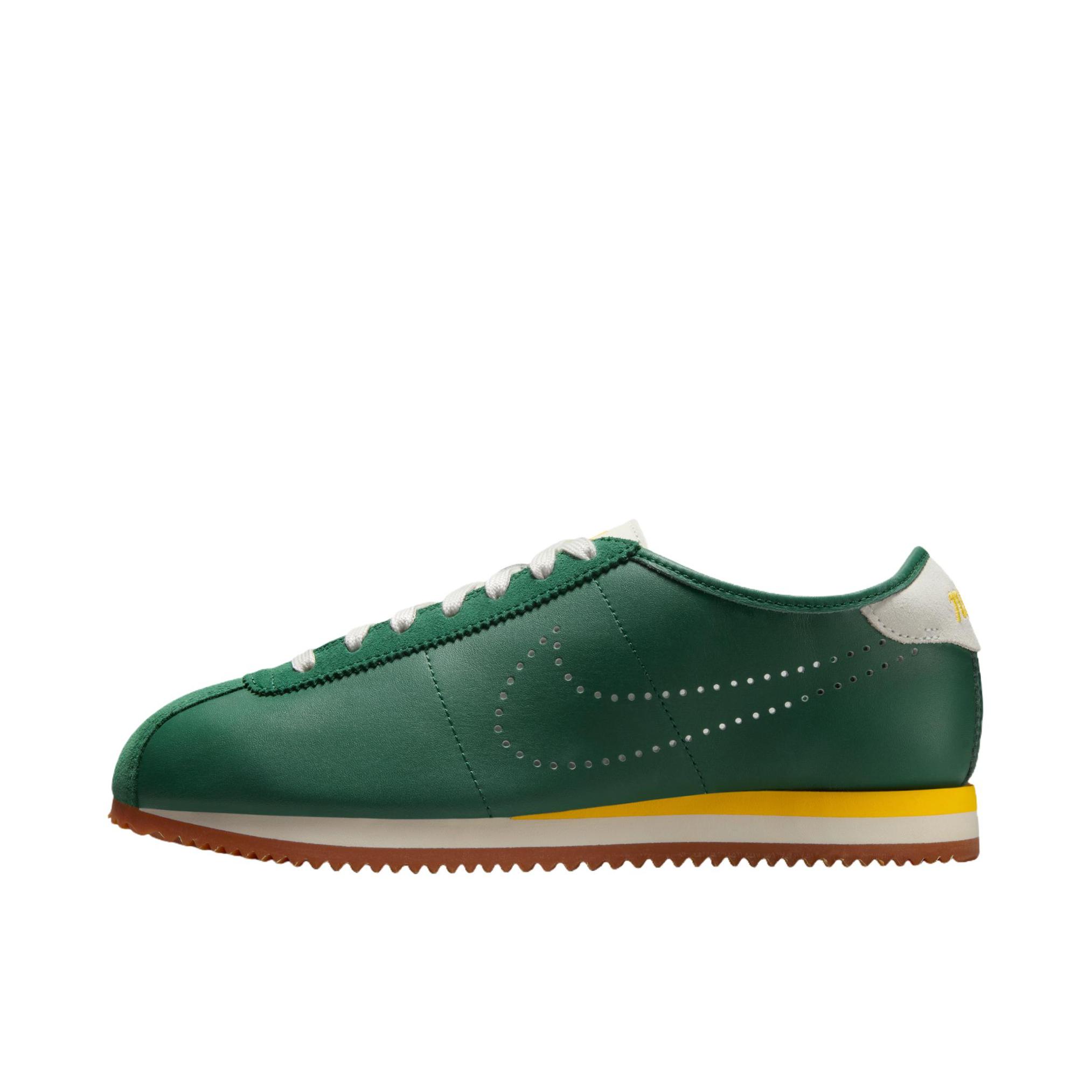 推荐商品：Nike Classic Cortez 阿甘鞋 跑鞋 防滑耐磨缓震透气轻便抓地舒适低帮耐穿贴合 峡谷绿/阿马里洛黄/帆白/橡皮中褐