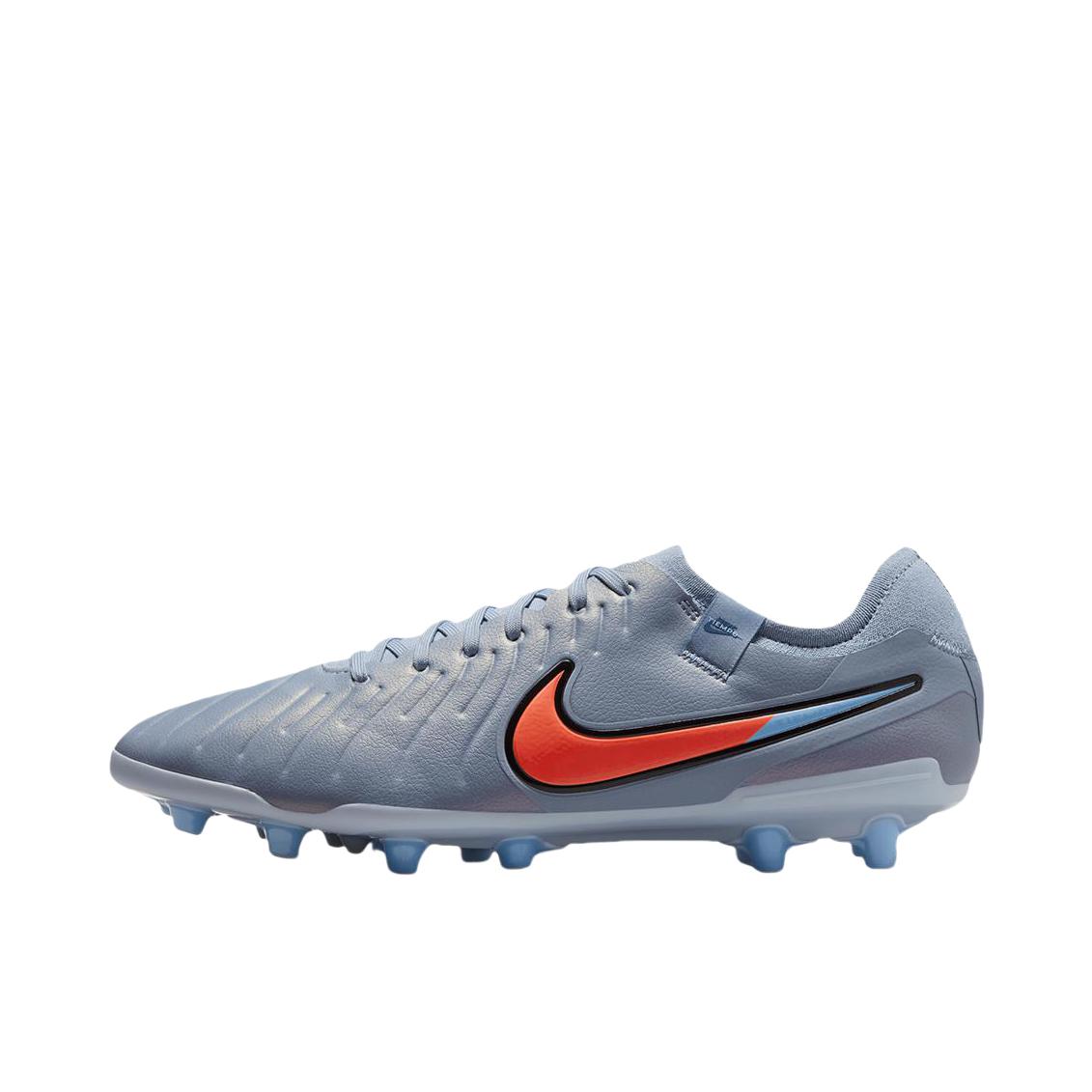 推荐商品：Nike Tiempo Legend 10 Pro AG 次顶级 胶质短钉 人工草场 防滑耐磨 足球鞋 蓝色
