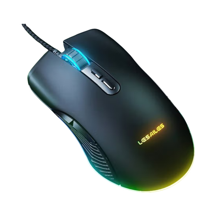 推荐商品：LESAILES/飞遁 G107 有线鼠标 舒适握感 游戏电竞