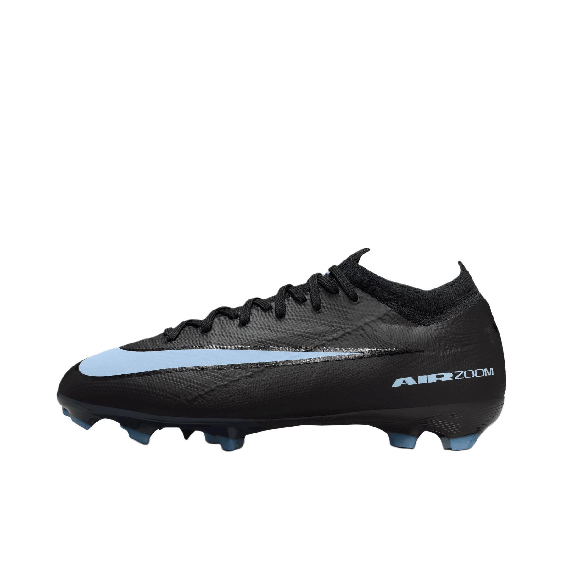 推荐商品：Nike Mercurial Vapor 16 Pro FG 次顶级 胶质长钉 硬质天然草场 减震 防滑耐磨 足球鞋 大童/黑色/蓝色