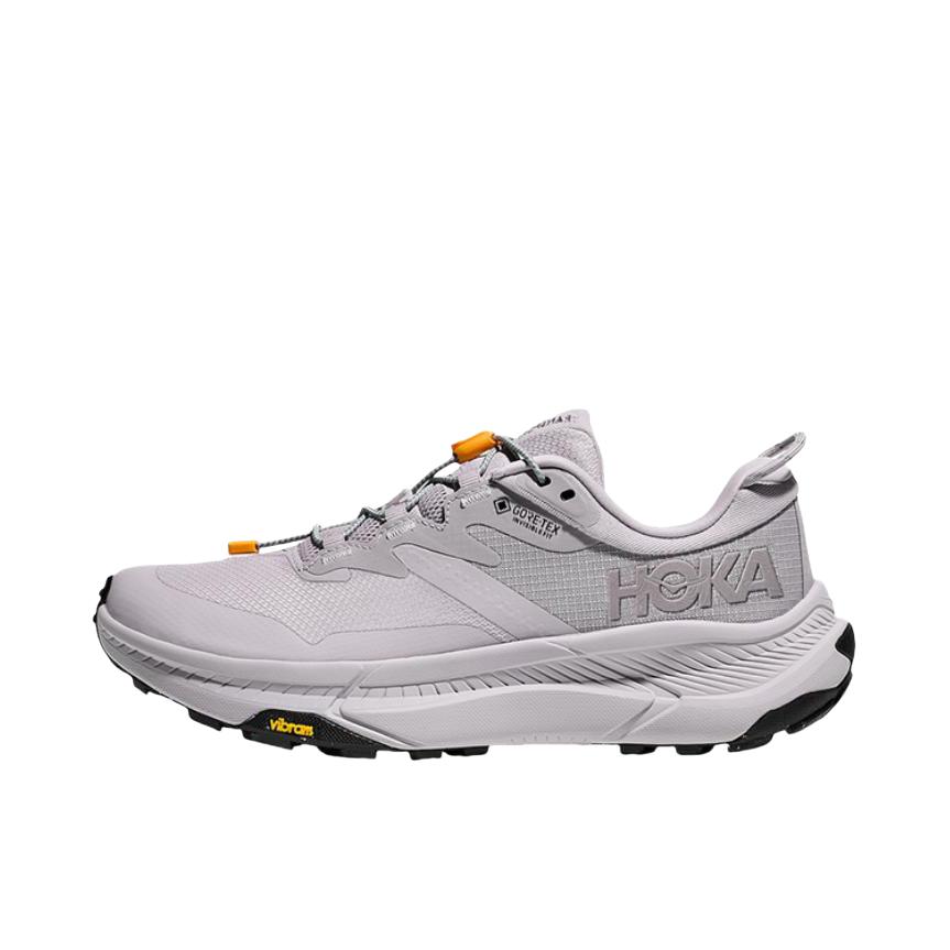 推荐商品：HOKA ONE ONE  Transport Chukka GTX 畅行防水 防滑耐磨 舒适缓震  中帮 登山鞋 时尚百搭  徒步鞋 女款/烟灰色/橙色