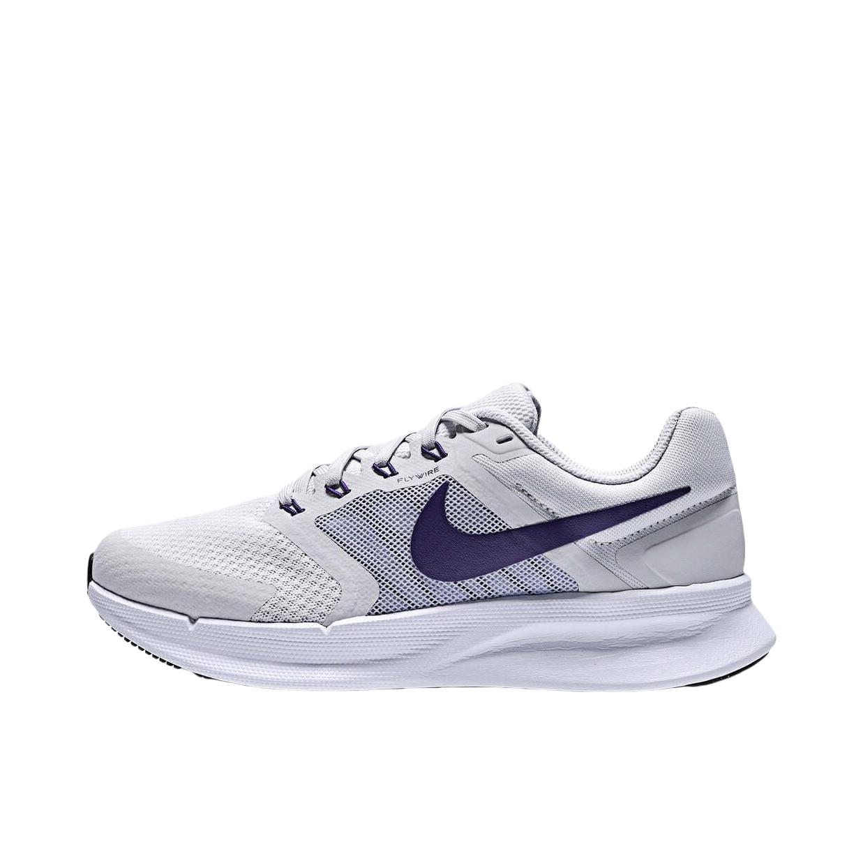 推荐商品：Nike Run Swift 3 跑鞋 减震防滑耐磨舒适网面透气缓震运动支撑贴合圆头耐穿耐用 浅灰色/紫色
