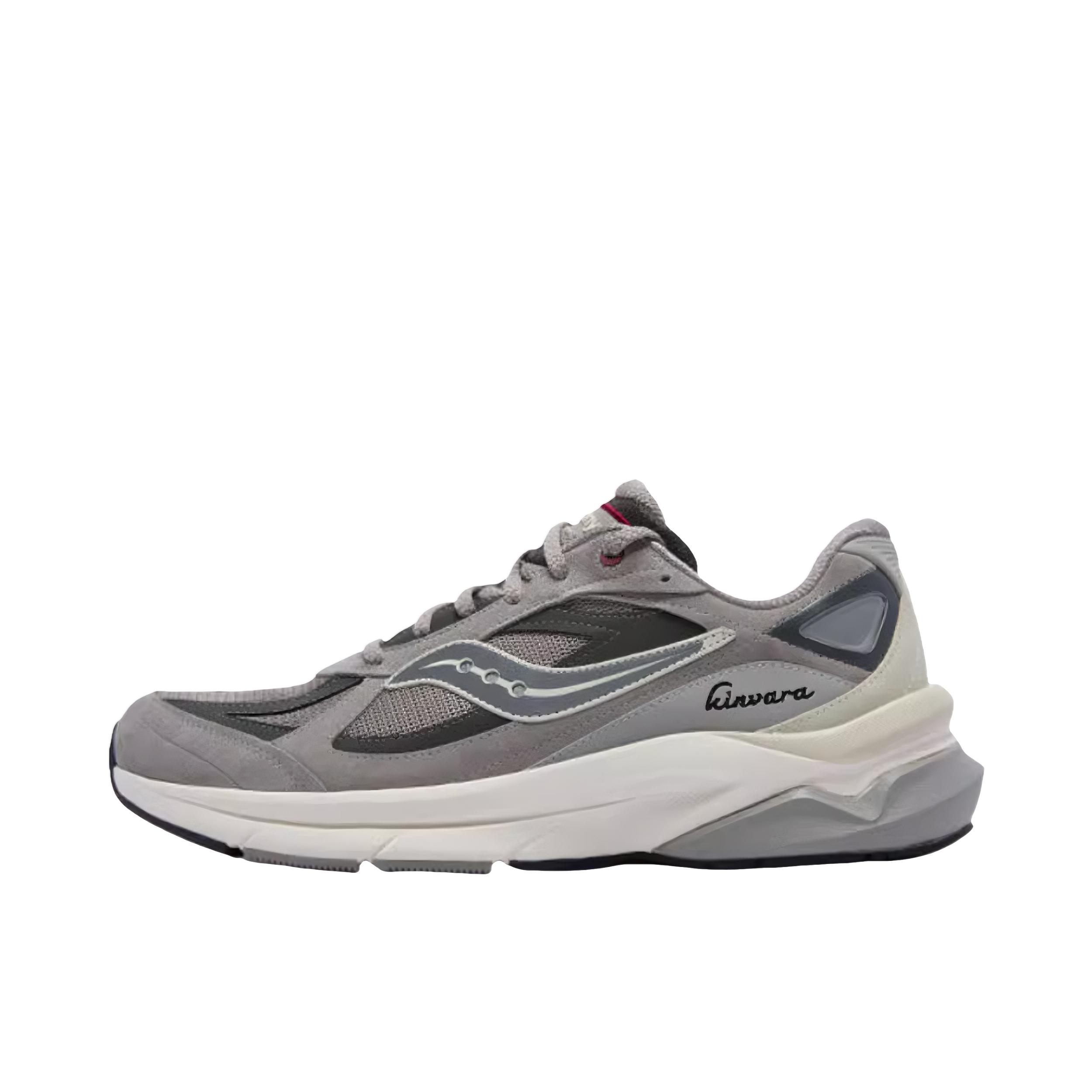 推荐商品：【彭于晏同款】 Saucony/索康尼 KINVARA PWR 运动休闲鞋 复古低帮缓震耐磨 灰色/银色