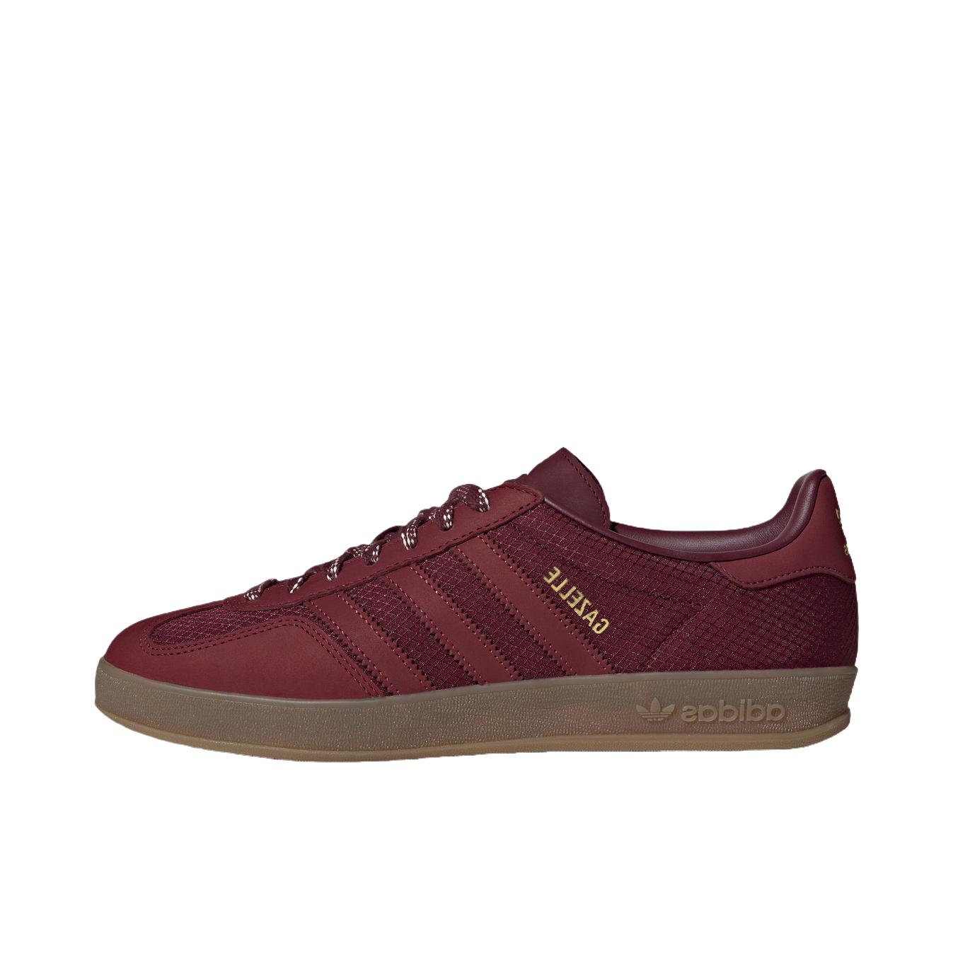 推荐商品：adidas Originals Gazelle Indoor T头鞋 德训鞋 板鞋 舒适缓震防滑耐磨绒面革复古 酱紫色/暗红色/汉玉白