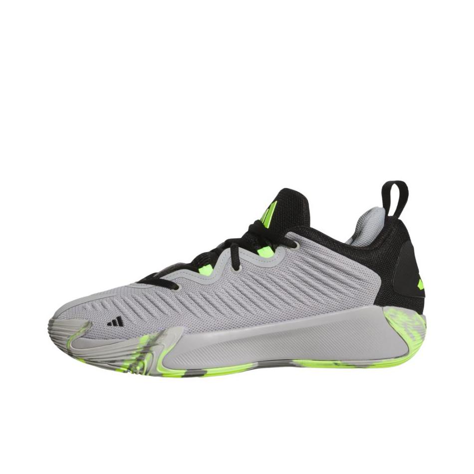 推荐商品：adidas INITIATION 篮球鞋 柔软减震防滑耐磨支撑回弹抓地耐穿 灰色二/酷黑色/亮柠檬绿