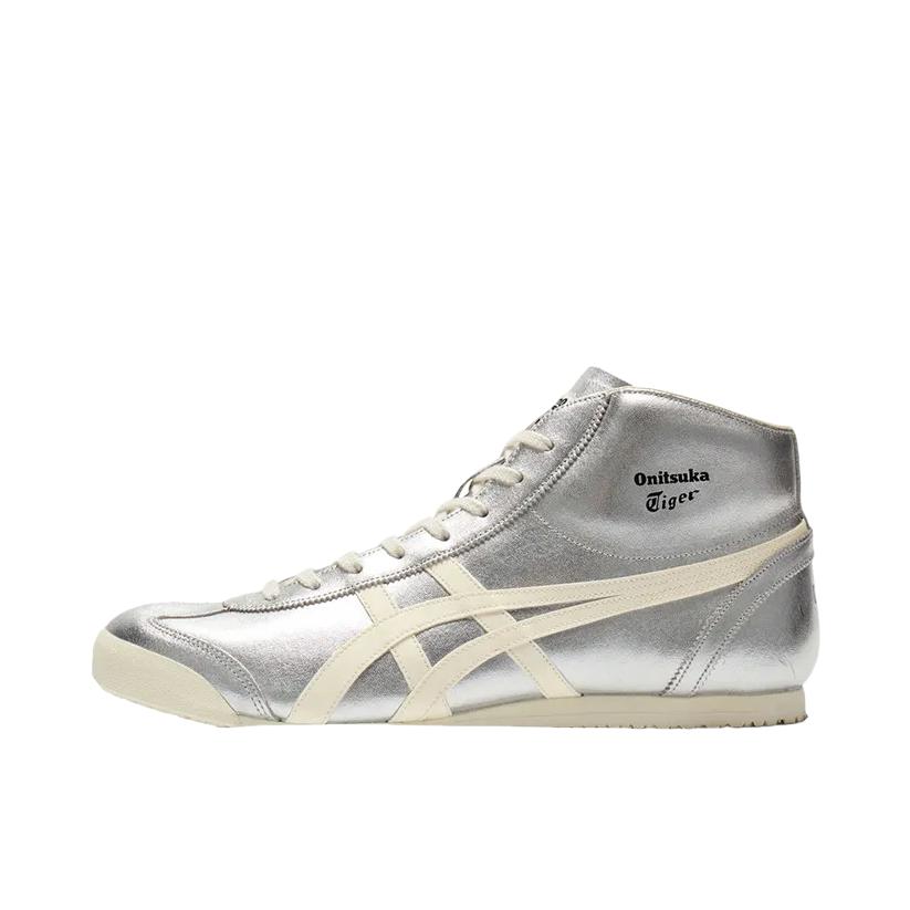 推荐商品：Onitsuka Tiger Mexico Mid Runner 复古时尚 轻便 减震 防滑 耐磨 德训鞋 休闲鞋 银色