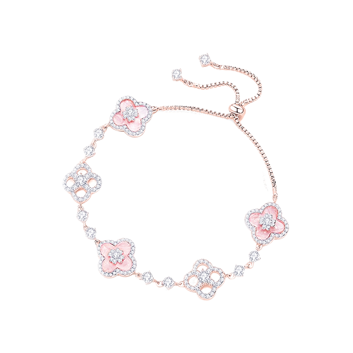 推荐商品：嘉翠云 一步一响春日花誓四叶草琉璃手链 J24SZ0018