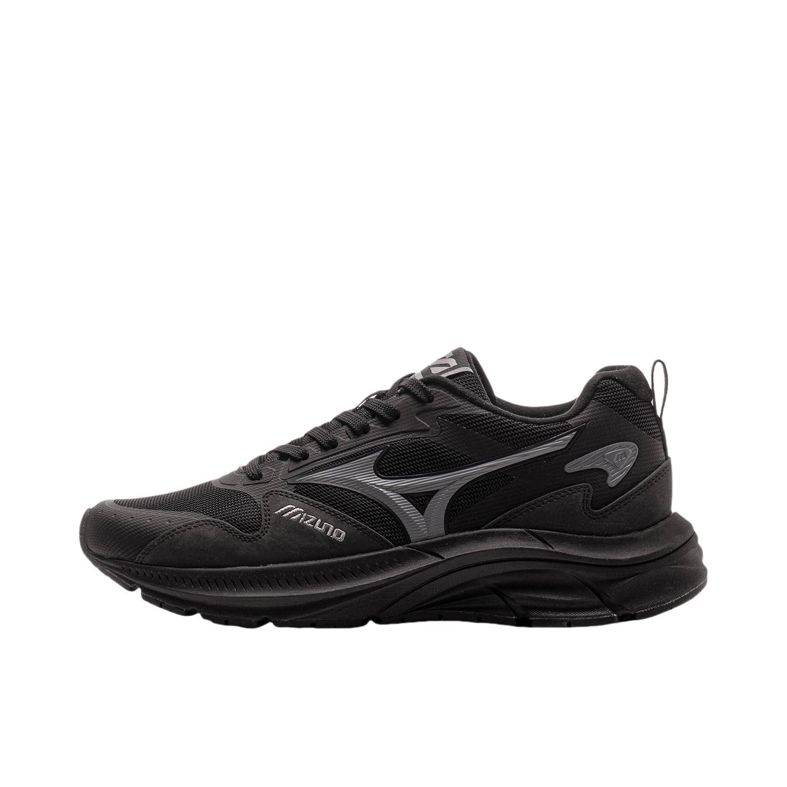 推荐商品：Mizuno/美津浓  Pi Retro  舒适减震 防滑耐磨 合成革 时尚简约 百搭复古  跑鞋  黑色