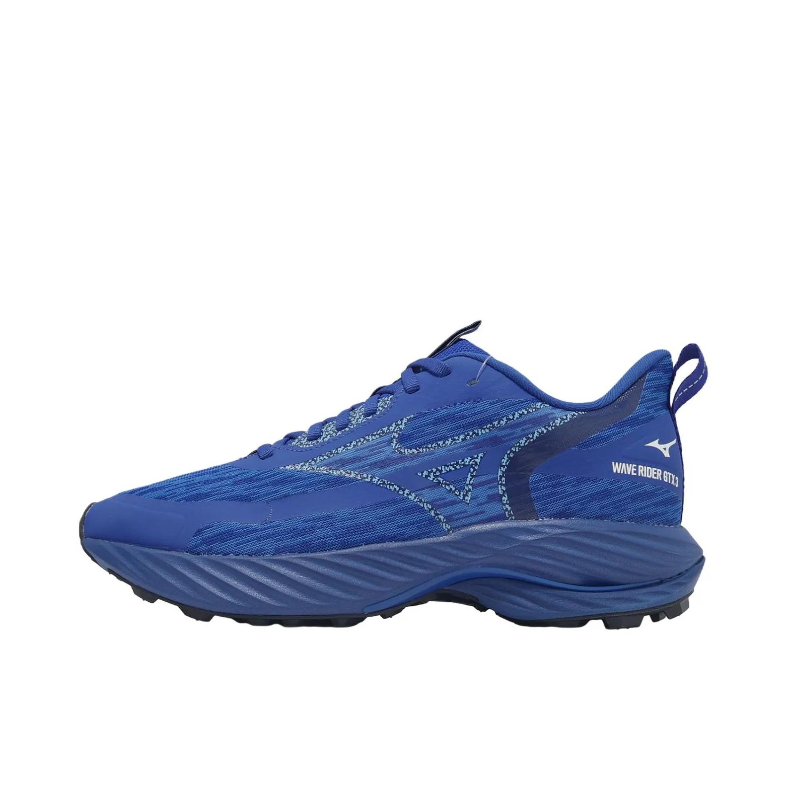 推荐商品：Mizuno/美津浓 Wave Rider GTX 3 跑鞋 百搭减震防水透气支撑 蓝色