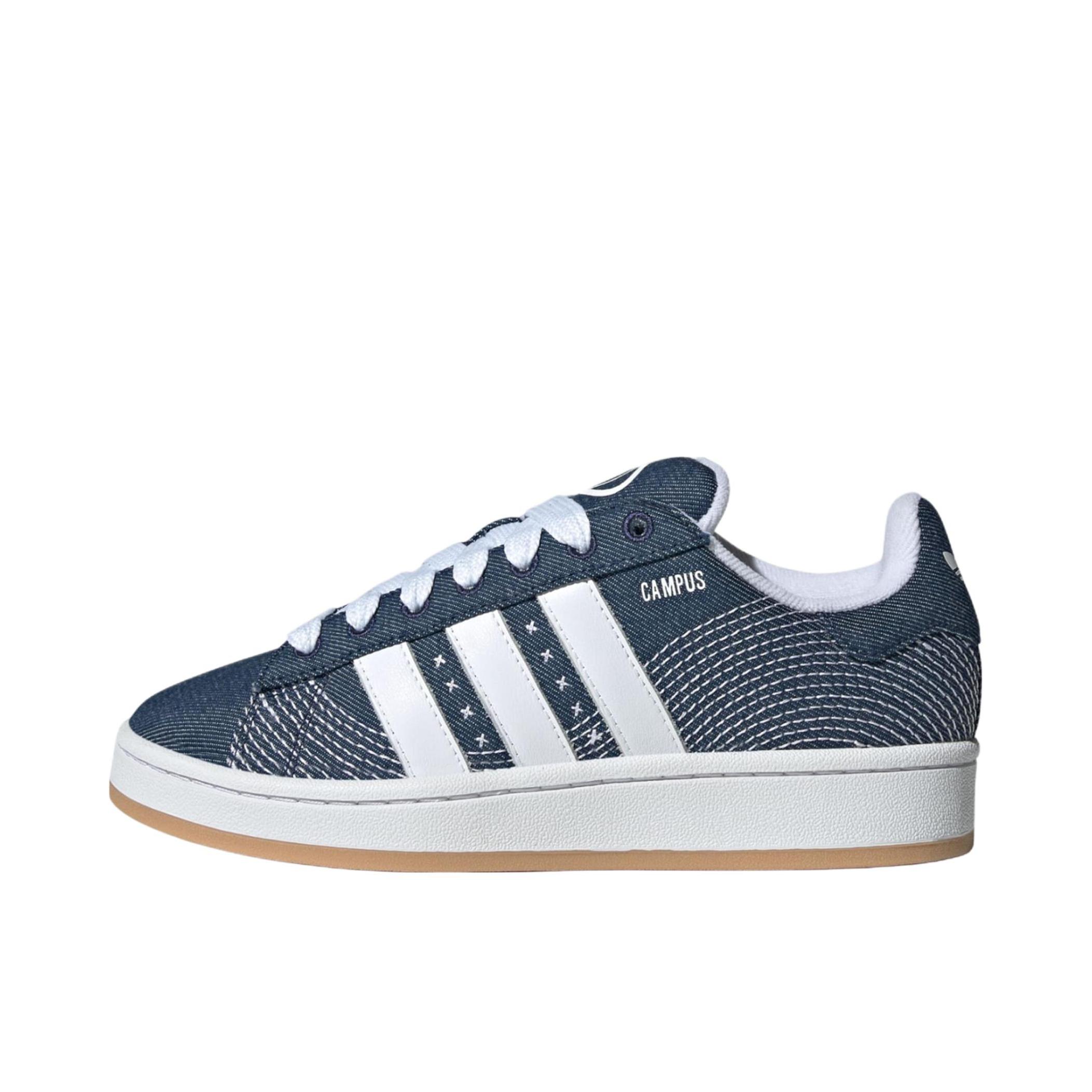 推荐商品：adidas Originals Campus 00s 板鞋 面包鞋 复古缓震透气轻便薄底贴合耐穿圆头包裹性平跟支撑 女款/深蓝色 