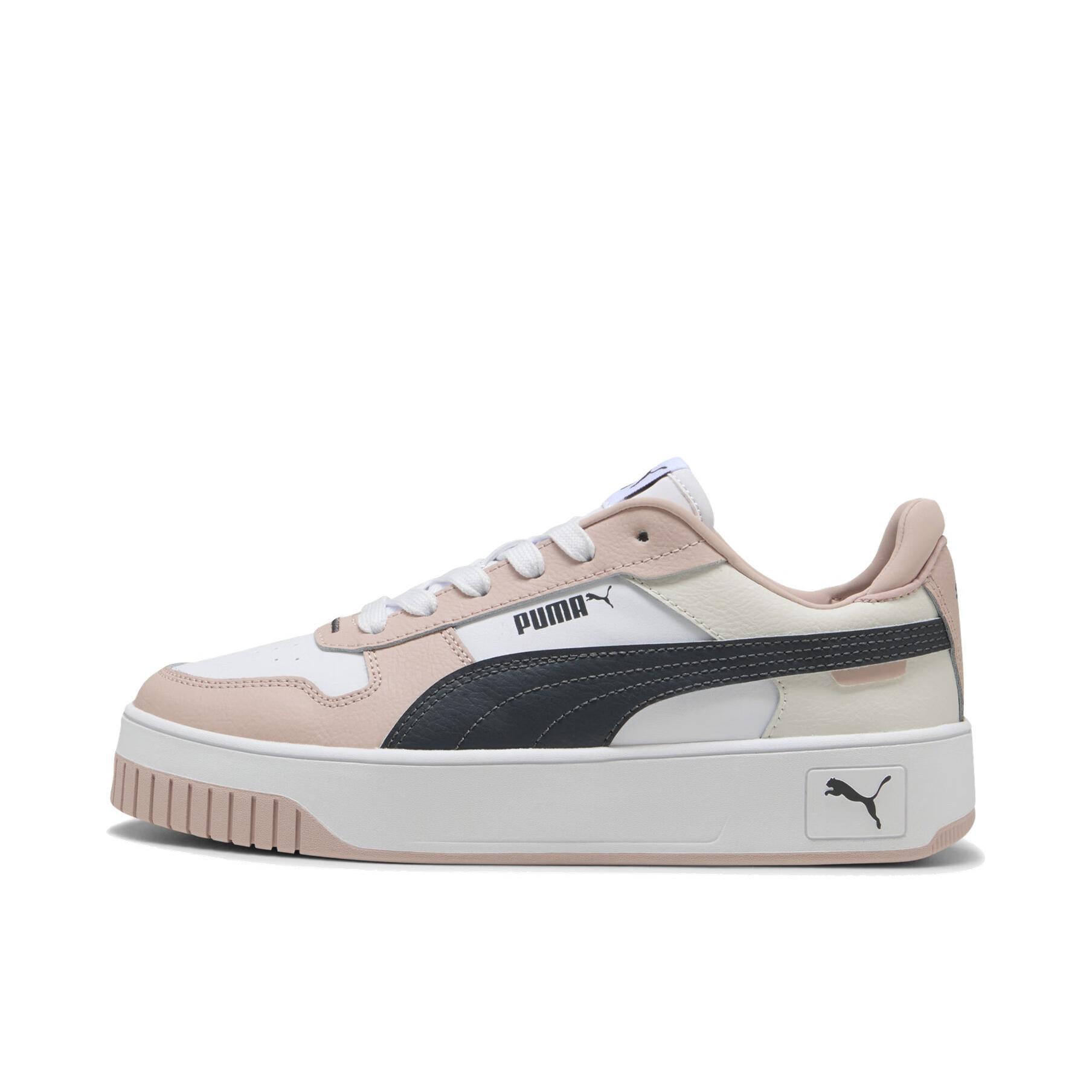 推荐商品：Puma/彪马 Carina street 厚底鞋 板鞋 防滑耐磨减震百搭轻便透气舒适休闲复古运动增高抓地 女款/白色/深灰色/玫瑰粉