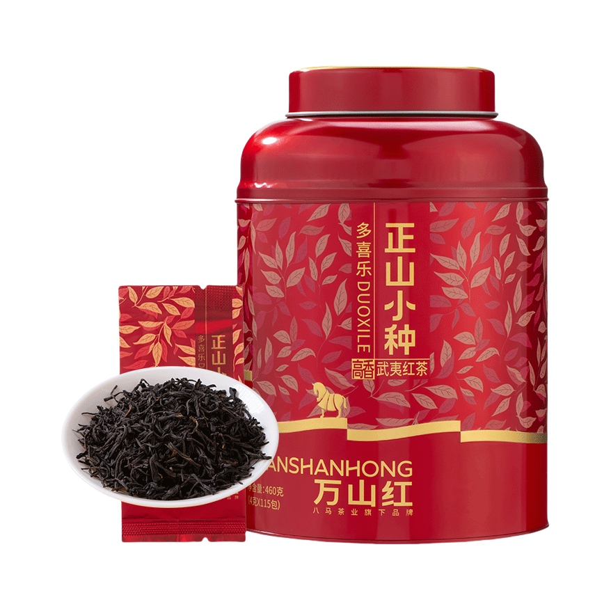 推荐商品：八马 万山红 一级 多喜乐 武夷红茶 正山小种 罐装