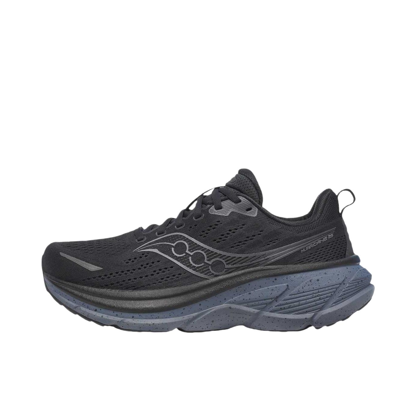 推荐商品：Saucony/索康尼 Hurricane 飓风 25 跑鞋 柔软减震支撑轻便旗舰级美观回弹稳定越野 黑色