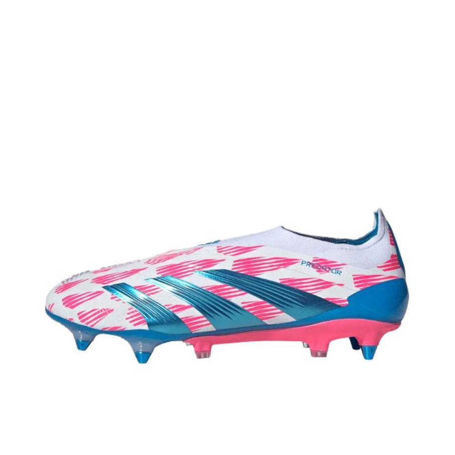 推荐商品：adidas Predator Elite LL SG 足球鞋 顶级长钉免系带百搭耐磨平跟圆头 白色/蓝色 