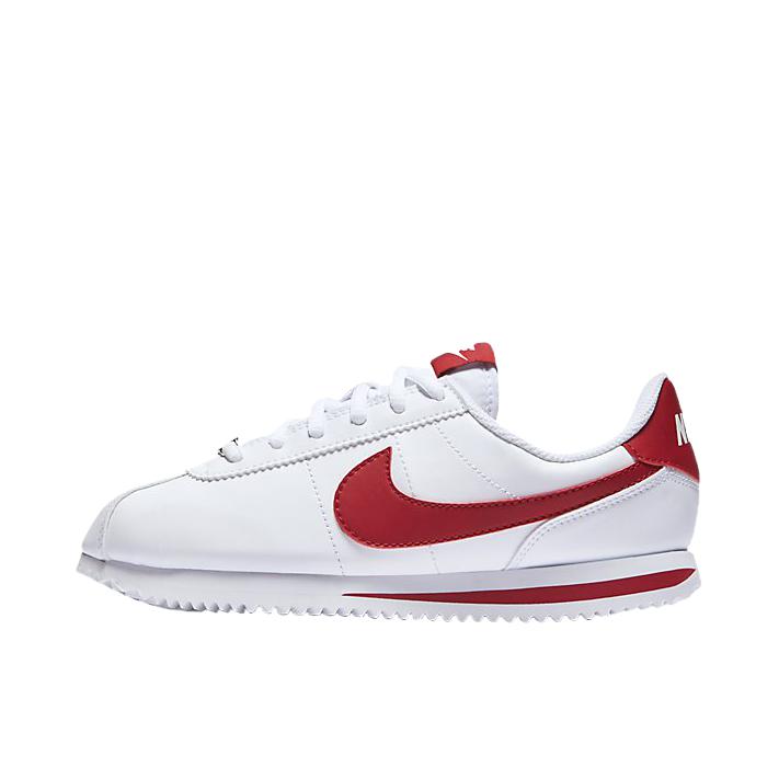 Nike Classic Cortez 阿甘鞋 跑鞋 防滑耐磨缓震透气轻便抓地舒适低帮耐穿贴合 大童/白色/红色