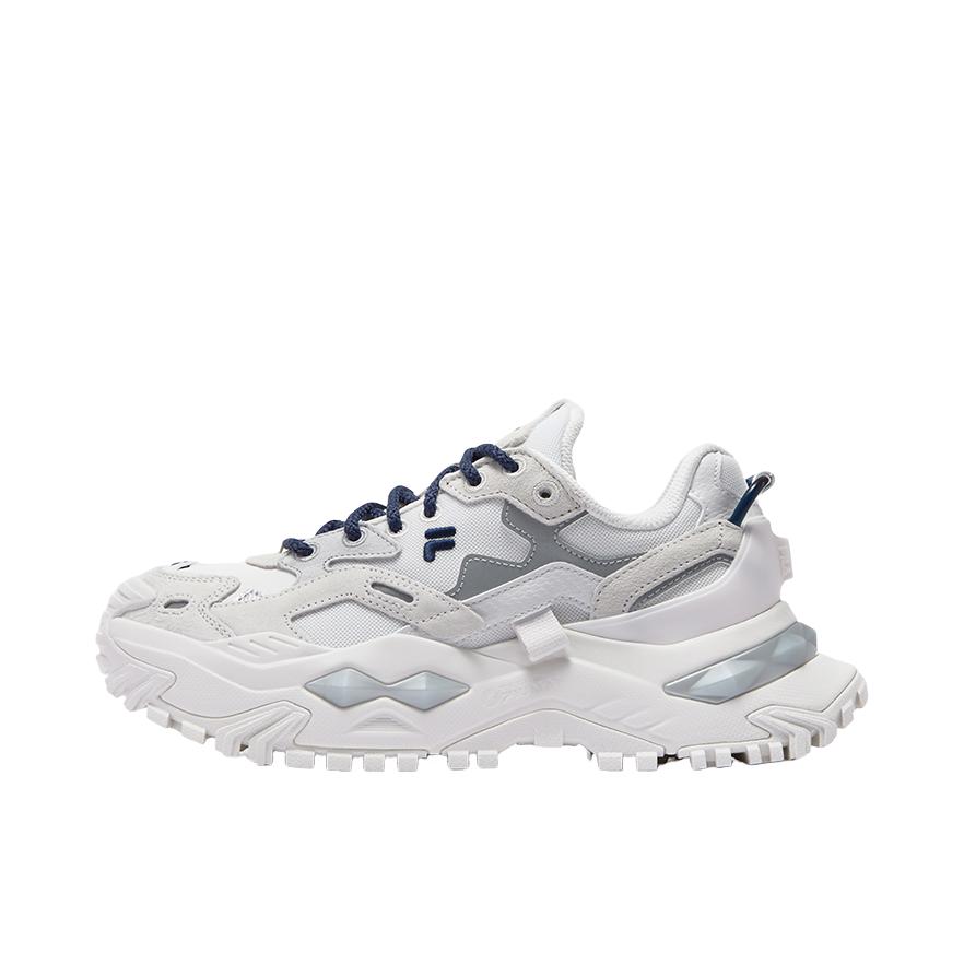 推荐商品：FILA/斐乐 Bianco 硬糖 厚底 防滑耐磨 减震透气 增高鞋 老爹鞋 女款/香雪白/太空银