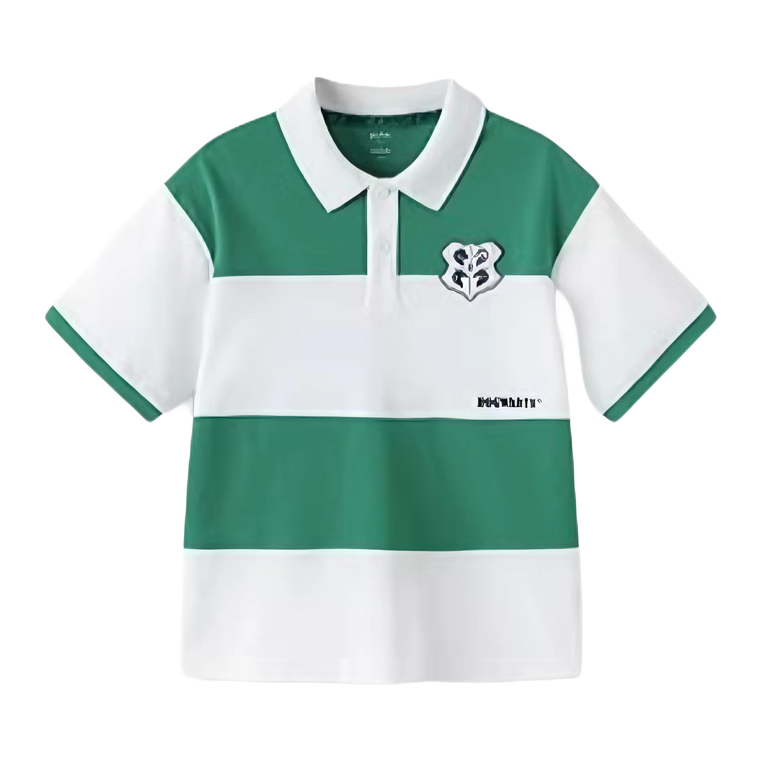 推荐商品：【哈利波特商场同款】balabala/巴拉巴拉童装 直筒翻领印花短袖polo衫 男中大童 202225117131 白绿