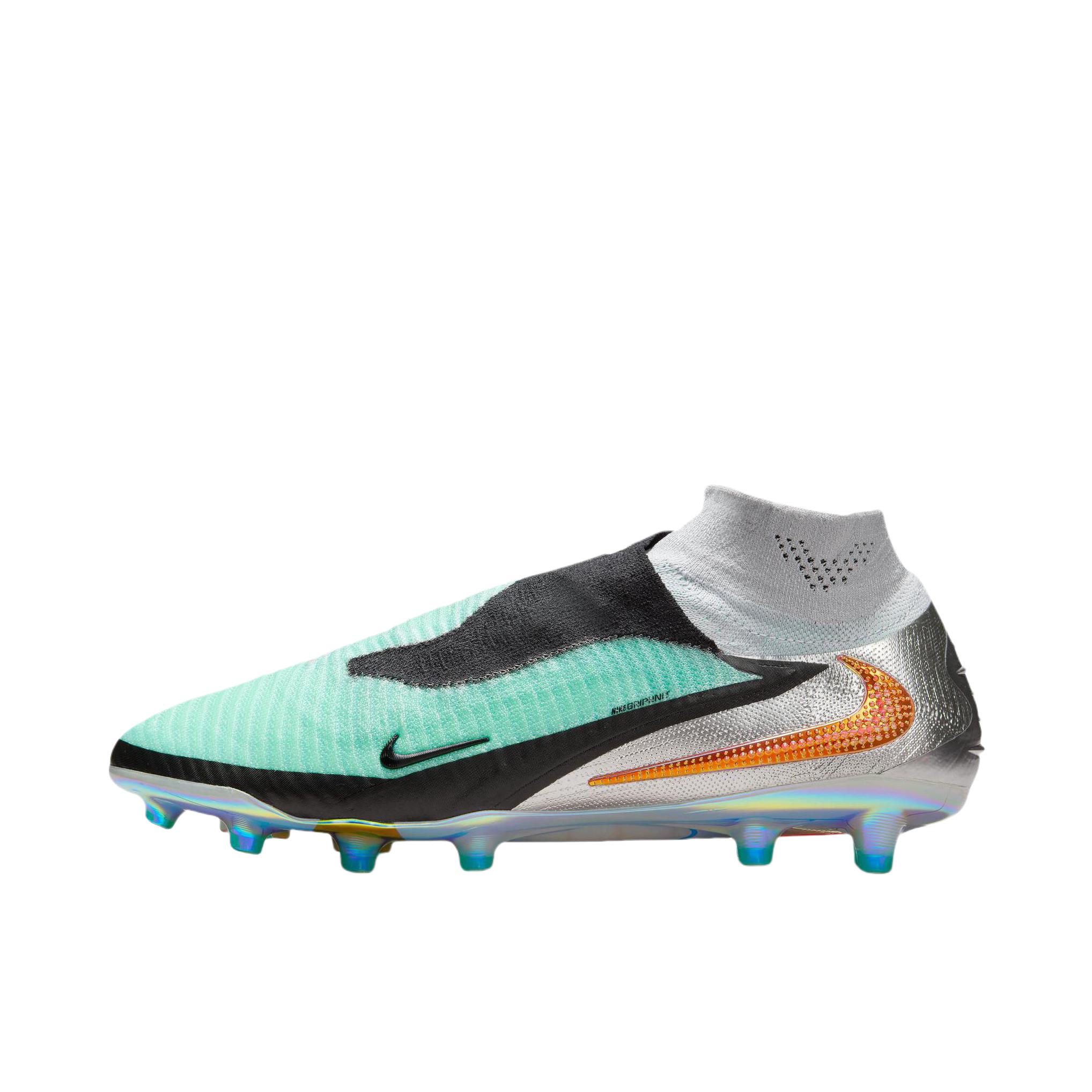 推荐商品：Nike Phantom 6 Elite AG 足球鞋 顶级短钉人造草地 金属铬色/黑色
