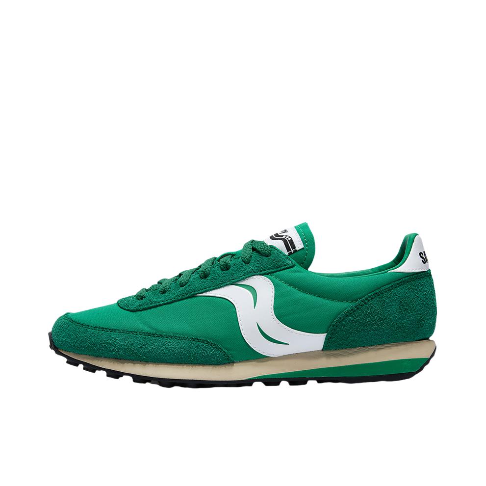 推荐商品：Saucony/索康尼 Trainer 80 柔软薄底 防滑 耐磨 低帮美式 跑步 运动休闲鞋 绿色/白色