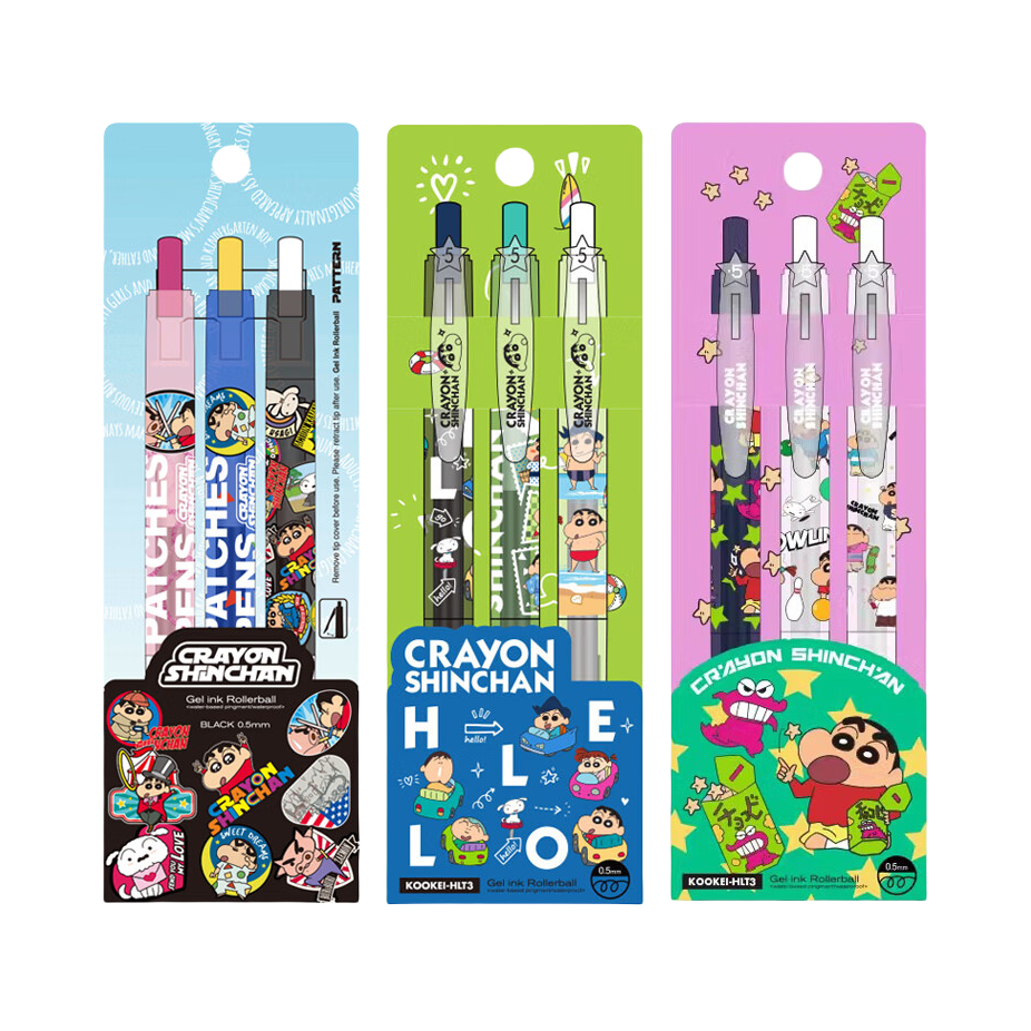 推荐商品：KOOKEI 蜡笔小新联名限定款 0.5mm 子弹头 中性笔 套装 9-25第二弹