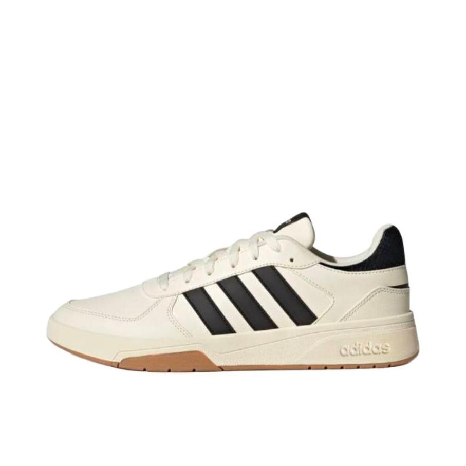 推荐商品：adidas Courtbeat 运动休闲鞋 潮流舒适缓震透气时尚轻便耐磨防滑篮球风轻运动复古风 米色/黑色