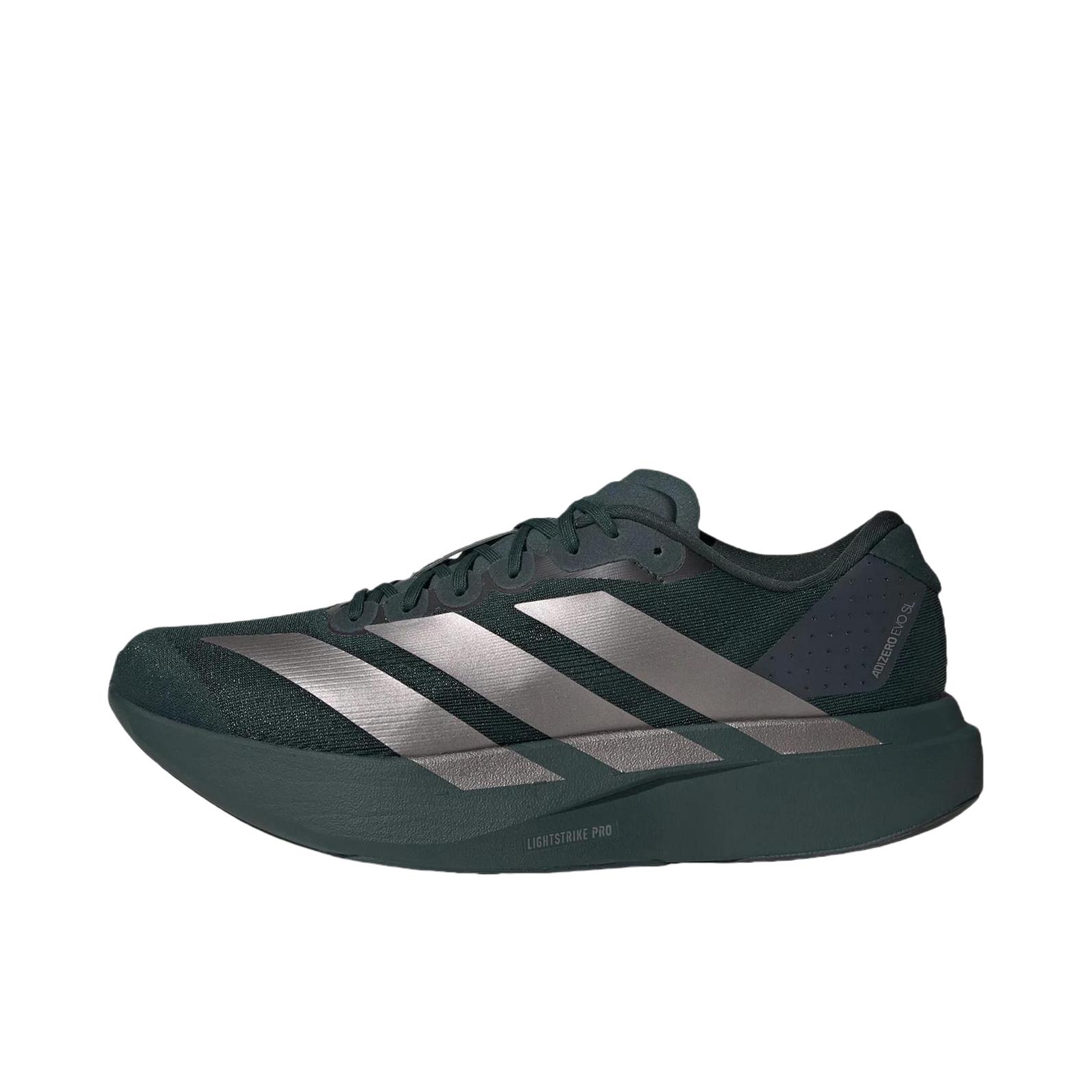 推荐商品：【梅西同款】 adidas Adizero Evo SL 跑鞋 缓震防滑圆头轻便运动马拉松竞速训练 黑色/银色
